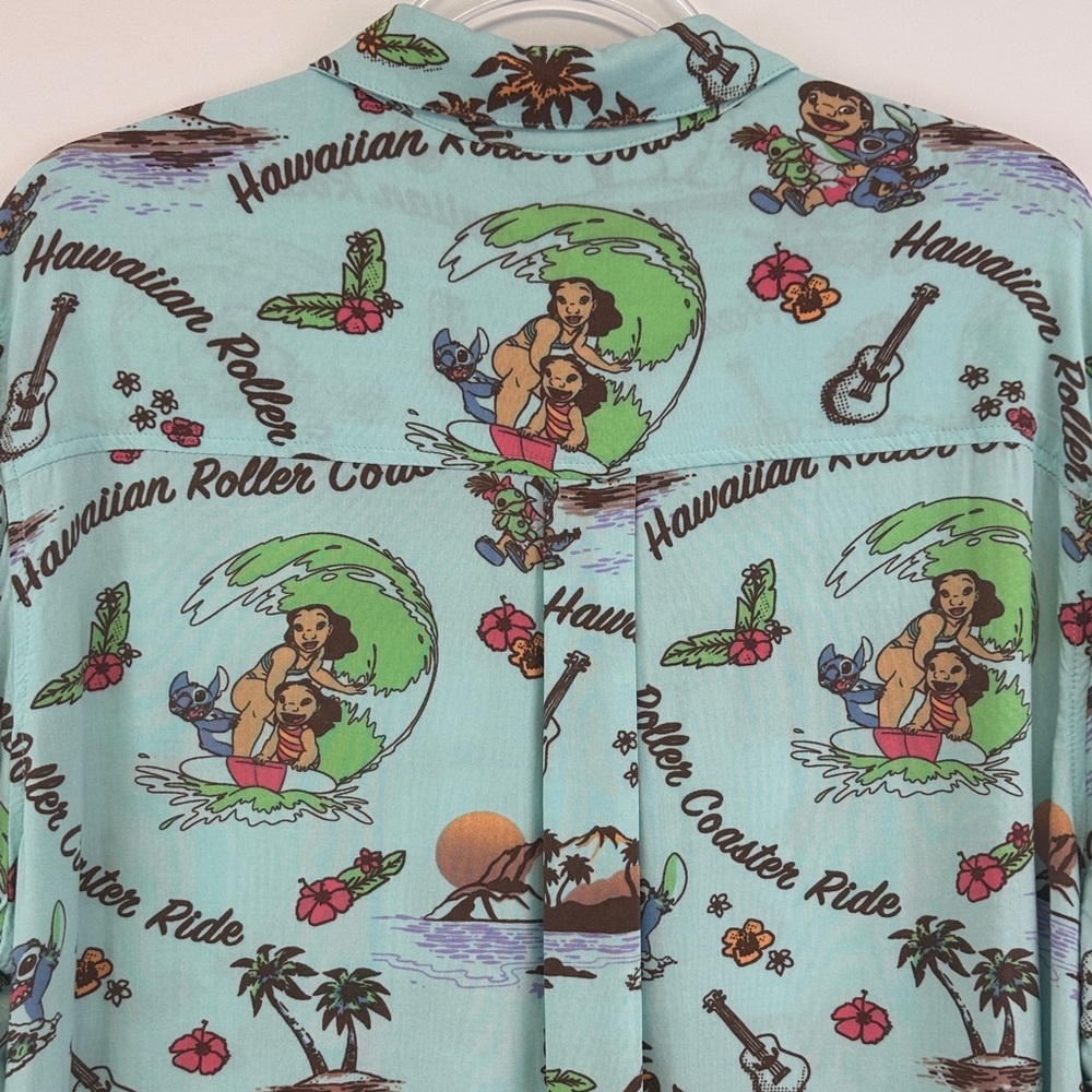 Disney Lilo & Stitch Hawaiian Roller Coaster Ride Shirt BoxLunch Our Universe XL - Picture 7 of 7